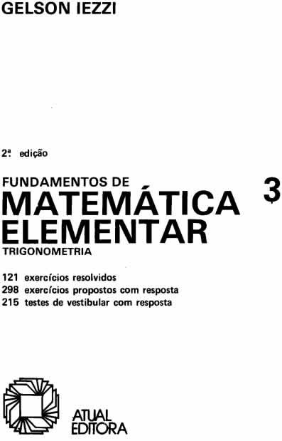 Livro Fundamentos da Matemática Elementar 3