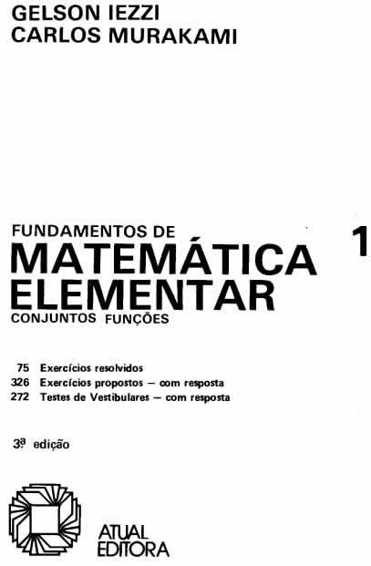 Livro Fundamentos da Matemática Elementar 1