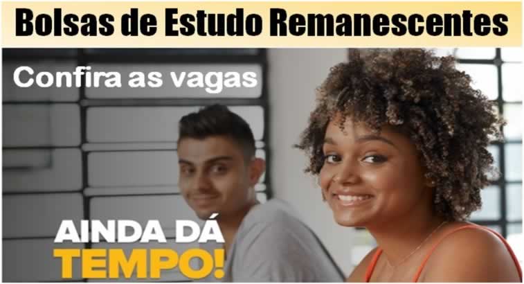 Bolsas de estudo remanescentes vagas